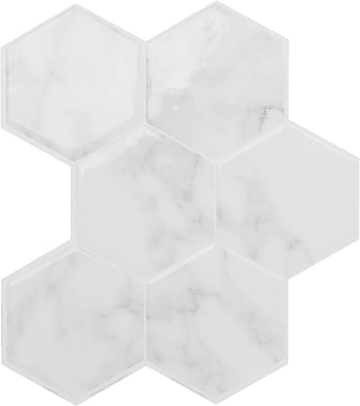 Smart Tiles Zelfklevende keuken achterwand voor keuken en badkamer Hexa Grijs/Wit 4 24,3x26,97 cm