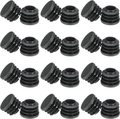 Plastic Gatpluggen - Buisdoppen - Meubels Beschermen - Waterdicht Slijtvast UV-bestendig - 24 stuks 7/8 inch - Zwart