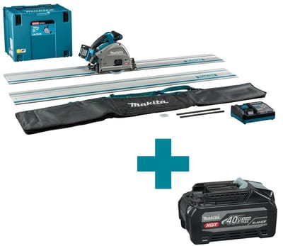 Makita SP001GM103 Accu Invalcirkelzaag AWS XGT 40V Max + Geleiderail (2st.), Koppelstrip en Tas 4.0 Ah in Mbox