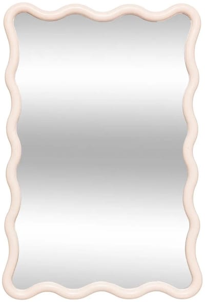 Atmosphera Wandspiegel Waves - beige - 60 x 38 cm - kunststof/glas - hangspiegel - ophangbaar