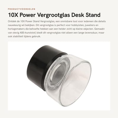 Dailygoods - 10X Power Vergrootglas - Desk Stand Loep - Duurzaam ABS-Kunststof - Ideaal voor Sieraden en Horloges - Perfect voor Detailwerk - Handig v...