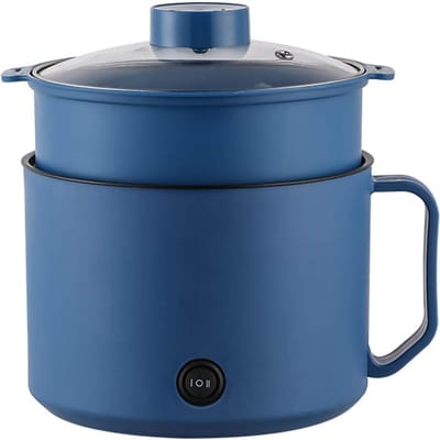 Multifunctionele elektrische kookpot, kleine mini-elektrische kookplaat, snelle noedelkoker voor studenten blauw