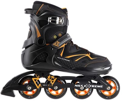 Nils Extreme NA9022 - Inlineskates - Zwart/Oranje - Aluminium Monoblock Frame - ABEC 9 Lager