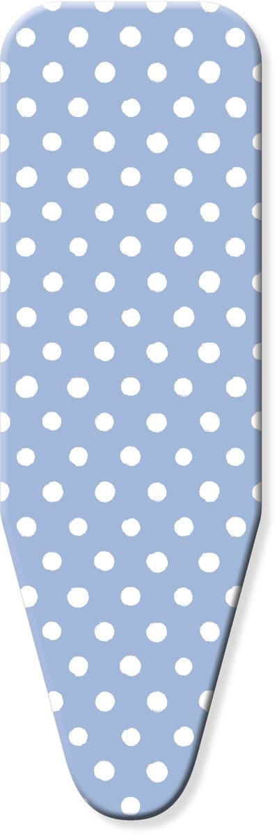 D&L Strijkplankhoes 5 Laags - Maat A - Voor een breedte van 30 tot 42cm en lengte van 100 tot 125cm - Blauw Wit Bol