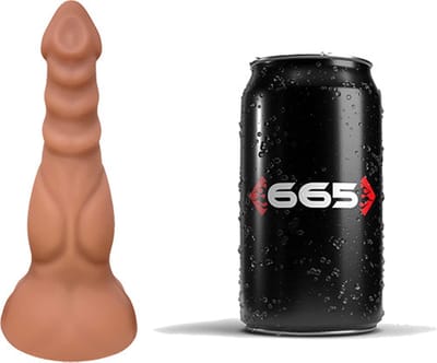 665 - Liquid Siliconen XXL Dildo - Isopod - Beige - Maat S