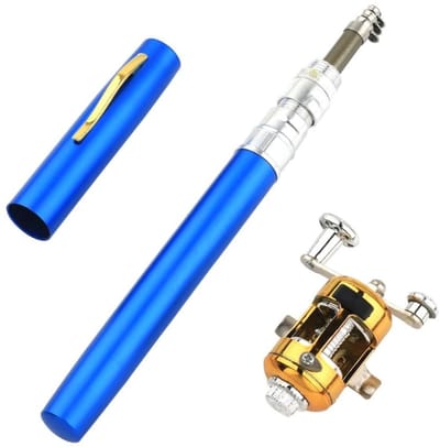 Dailygoods- Hengel Lichtgewicht - Telescopische Hengel - Verstelbaar Viswiel - Zoutwater/Zoetwatervissen - 1m Open Lengte - Stevig Glasvezel - Visstok