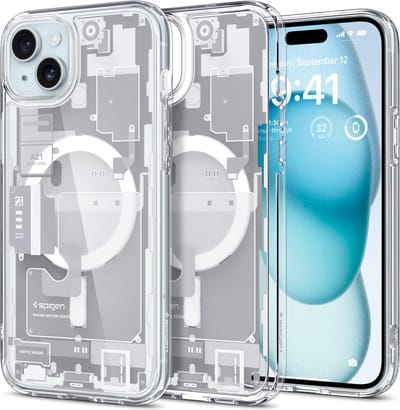 Spigen Ultra Hybrid MagFit Geschikt voor Apple iPhone 15 Plus - Compatibel met MagSafe - Back Cover met Magneet - Zero One Wit