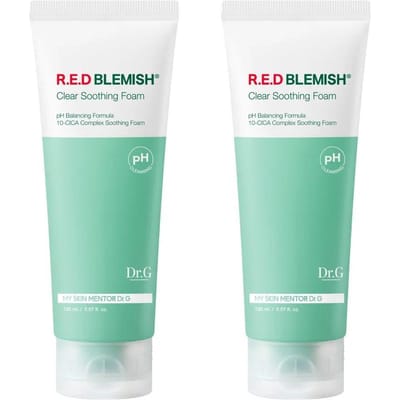 Dr.G Red Blemish Clear Soothing Cleansing Foam Dubbel Set 150ml ×2 white