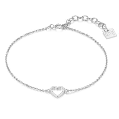 Twice As Nice Armband in zilver, open hartje 16cm+3cm