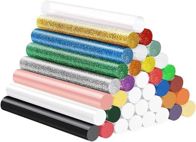 Lijmsticks - Smeltlijm - Hobby Knutsels - Glitter Effect - 30 Stuks 7 mm - Diverse Kleuren