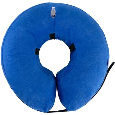 Collier de récupération souple pour animaux de compagnie, pour après une chirurgie, collier gonflable pour animaux de compagnie, collier Elizabeth pour chien et chat S bleu