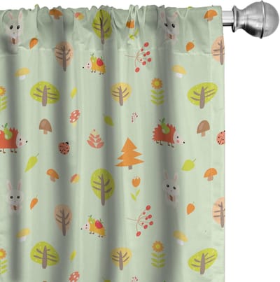 ABAKUHAUS – Bos gordijnenset – 2x75x175 cm – Veelkleurig