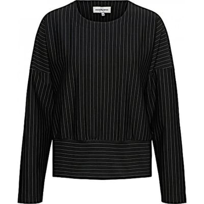 &Co Woman Top danila pinstripe punta black