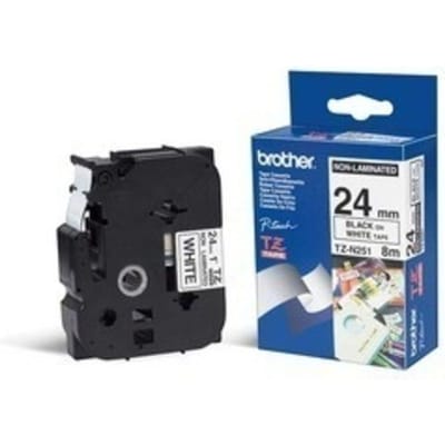 Brother TZe-N251 Labeltape ongelamineerd Tapekleur: Wit Tekstkleur: Zwart 24 mm 8 m