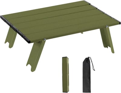 Vouwbare Aluminium Campingtafel - Compact en Lichtgewicht voor Picknick, Strand en Wandelen - 39.5 x 28 x 12.5 cm
