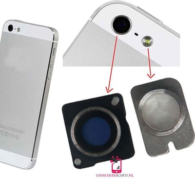 Camera Lens Cover + Flash Diffuser iPhone 5 – Zwart