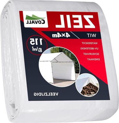 Dekzeil Waterdicht - Beschermhoes Outdoor - Tuin Beschermen - Zwaar Belastbaar 115g/m² - 4x4 Meter - Wit