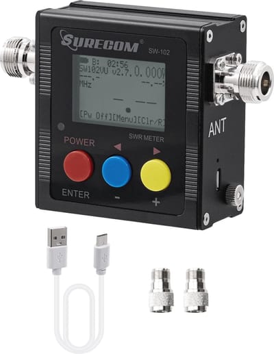 Digitaal UHF-VHF Power & SWR Meter 125-525 MHz - Met Frequentieteller
