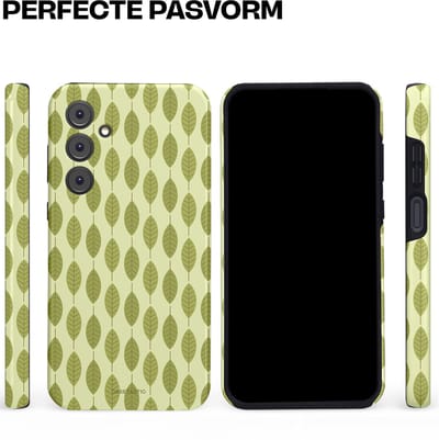 Casetastic hoesje geschikt voor Samsung Galaxy A35 - Dubbellaagse bescherming - Bladerenpracht in het groen - Fashion Case - Crème Olijfgroen
