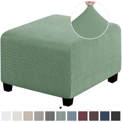 3 Maten Vierkant Jacquard Duurzaam Stretch Voetenbank Ottoman Hoes Opvouwbare Opbergkruk Meubelbeschermer Slipcover S