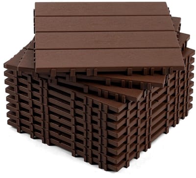 Balkontegels - Terrastegels PP - Buiten vloeren - Eenvoudig kliksysteem - 30x30cm 1m² - Antraciet