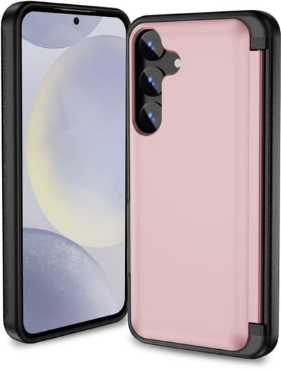 Voor Samsung Galaxy S24+ 5G 3-in-1 flip-houder telefoonhoesje (roze)