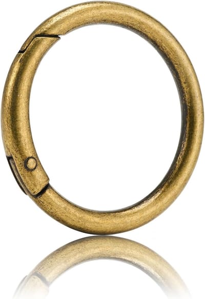 QIUTIMIY 15pcs Trigger Spring O Ring Metal Round Carabiner Clip Snap for Handbag Crafts, Key Chains Buckle, Bags - ShopVlot