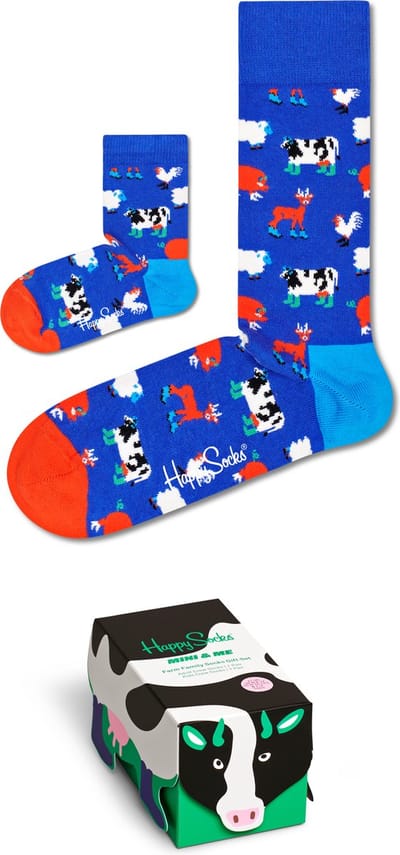 Happy Socks XKMIM02-6500 Mini & Me Farmcrew Gift Set - maat 36-40/12-24m