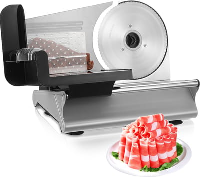 Elektrische Vleessnijmachine 200W – Roestvrij Staal, Instelbare Dikte – Voor Vlees, Kaas, Brood, Groenten – Compact & Krachtig – Geschikt voor Thuis, Keuken of Hobby