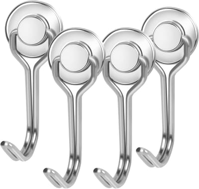Magnetische Haak met 4 Stuks voor Keuken en Koelkast, Rotatable en Swivel, Ideaal voor Organisatie en Opslag