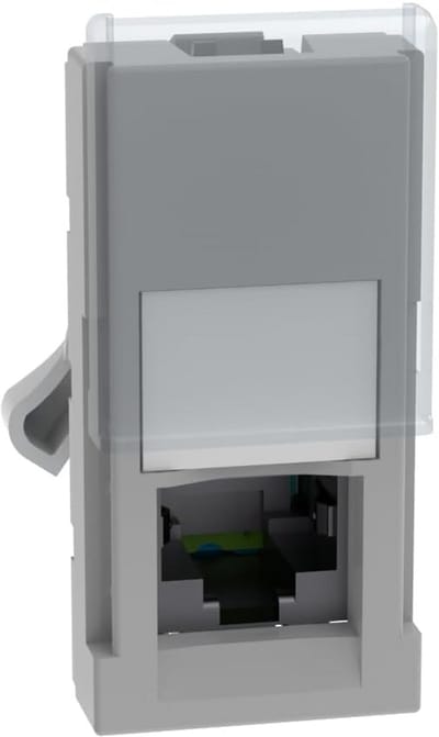 Netwerkaansluiting Internet Data Telefoon Stopcontact RJ45 Categorie 6 Module Grijs Montageklaar