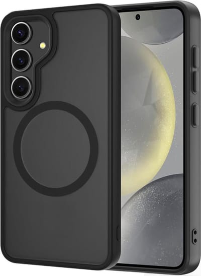 Hoesje geschikt voor Samsung Galaxy S24 - Geschikt voor Magsafe - Shock Proof Case – Mat Zwart