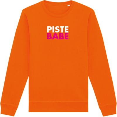 Piste Babe wintersport sweater oranje S - soBAD. | Foute apres ski outfit | kleding | verkleedkleren | wintersporttruien | wintersport dames en heren