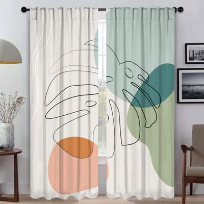 Rideau occultant à motif de lignes abstraites pour pièce 2 panneaux Rideaux modernes pour salon Rideaux d'intérieur pour la maison Stores occultants Cuisine W50xH70cmx2pcs-CL