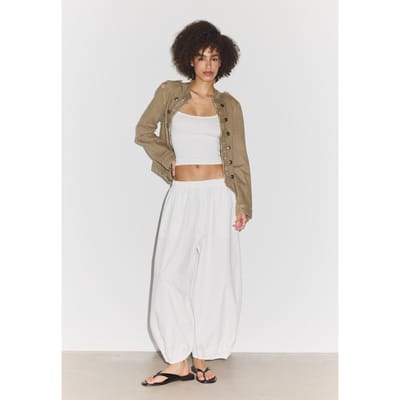 Stradivarius Top met polyamide bandjes  Ecru XS