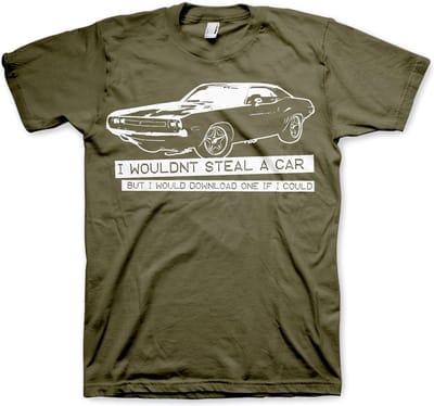 Hybris I Wouldn't Steal A Car T-shirt, olijfgroen