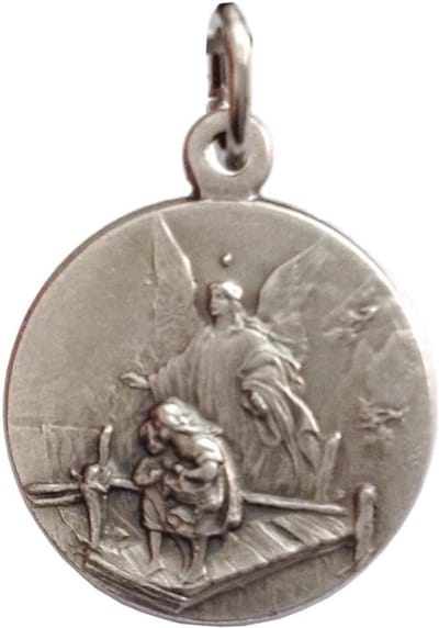 Zilveren Medaille Beschermengel Heilige Patroonheilige Hanger