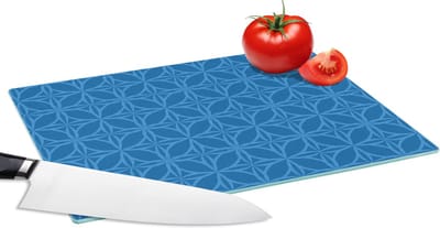 Glazen Snijplank - 28x20 - Kompas - Blauw - Patronen - Snijplanken Glas