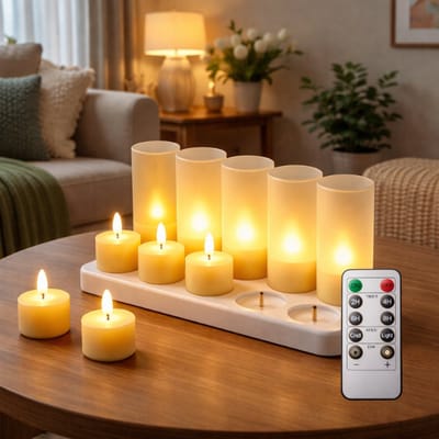 HappyLEDS® Oplaadbare Waxinelichtjes 12x - Theelichtjes Oplaadbaar - 75+ uur brandtijd - Led Kaarsen met Afstandsbediening - Flikkerende Vlam - Nep kaarsen - Kerst Kaarsen