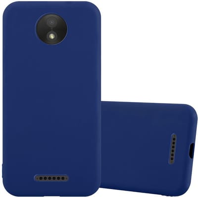 Cadorabo Hoesje geschikt voor Motorola MOTO C in CANDY DONKER BLAUW - Beschermhoes gemaakt van flexibel TPU silicone Case Cover