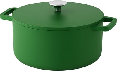 Cook & Pan Gietijzeren Braadpan Groen 6,5L Ø 28 cm - PFAS vrij - Alle Warmtebronnen - Pan met 25 jaar Garantie - Braad Pan Gietijzer - Alle Warmtebronnen - Gas, Inductie, Elektrisch, Oven - Broodpan, Stoofpan, Slow Cooking