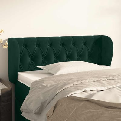 vidaXL - Hoofdbord - met - randen - 103x23x78/88 - cm - fluweel - donkergroen