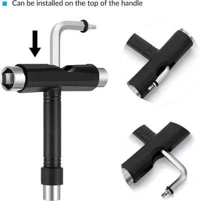 JGS Premium - Multifunctionele Skateboard Moersleutel Tool - Draagbaar Skateboard-gereedschap Met Skate-lagers en Schroeven