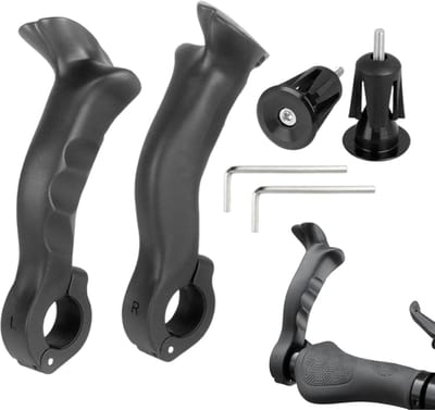 Fiets Stuureinde - Stuurverlenger Handvatten - Comfortabel Fietsen - Flexibel Instelbaar - 22.2mm - Zwart