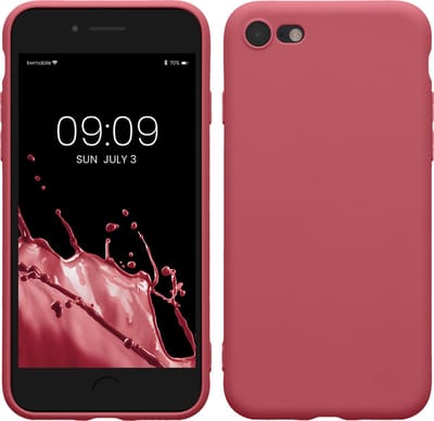 kwmobile telefoonhoesje geschikt voor Apple iPhone SE (2022) / iPhone SE (2020) / iPhone 8 / iPhone 7 - Hoesje voor smartphone - Precisie camera uitsnede - In donkerroze