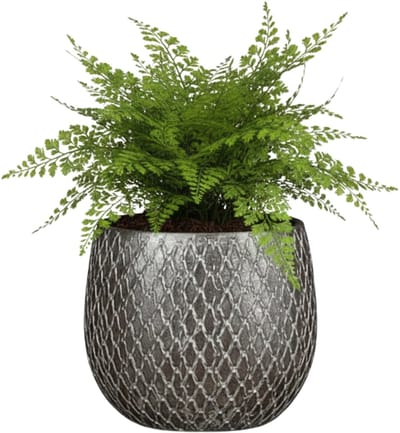 Mica decorations Bloempot / plantenpot Madeira - zilver - terracotta - 14 x 14 cm - schubbenpatroon
