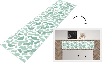 Keukenloper - Loper keuken - Abstract - Verf - Patroon - Grijs - Dierenprint - 200x50 cm - Keukenloper vinyl