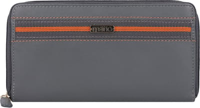 mano Don Leonardo Portemonnee RFID Leer 18 cm - Dames - Horizontaal - grau
