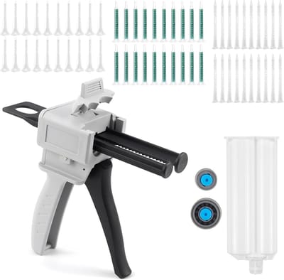 Doseerpistool - Lijmpistool Kitspuit - Nauwkeurig Lijm Aanbrengen - Voor 2K Epoxyhars - 50 ml - Bruin
