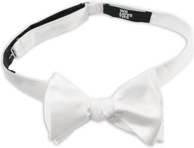 We Love Ties - Vlinderdassen - Vlinderdas polyester satijn wit - wit